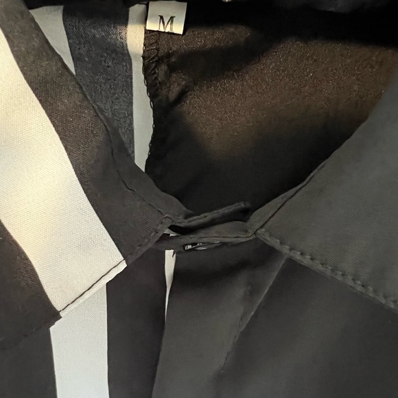 Collared spliced striped and black shirt. - Picture 4 of 5